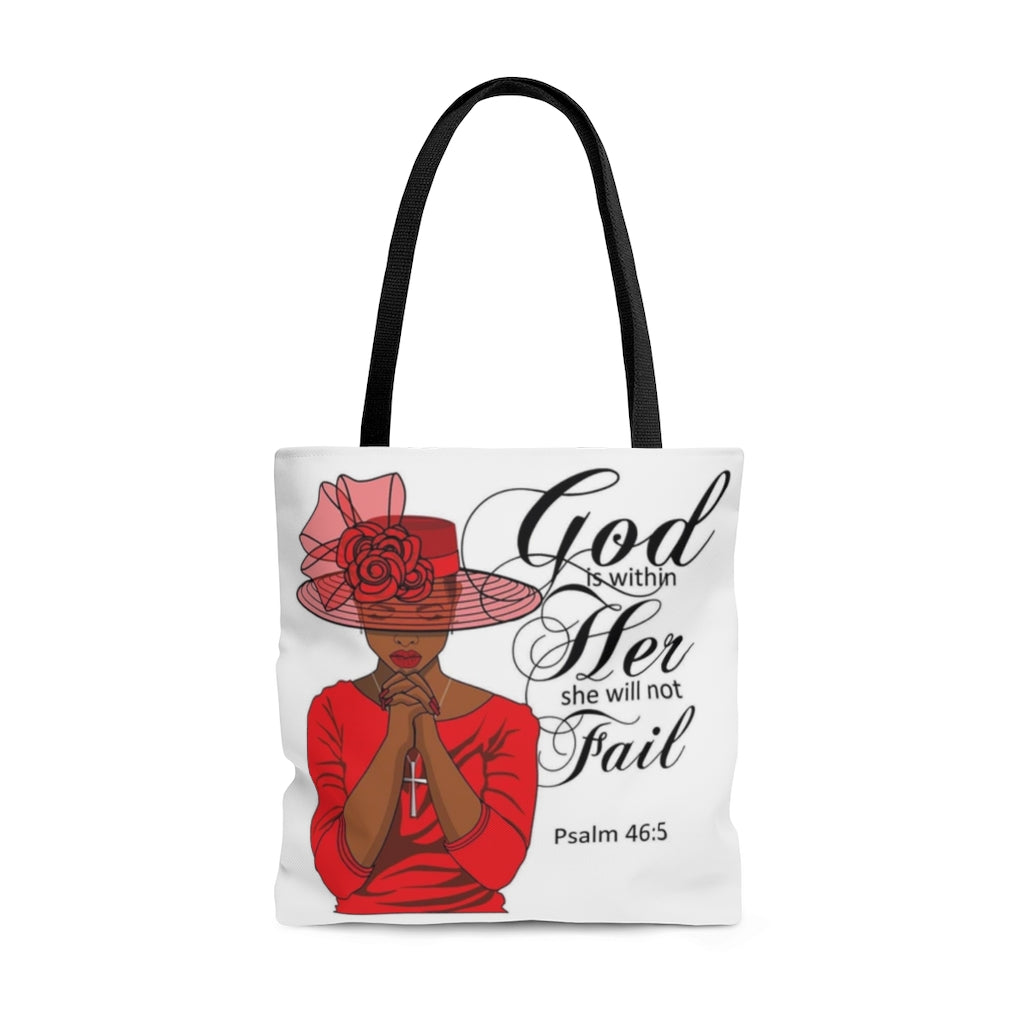 Psalm 46:5 Tote Bag - Red Back