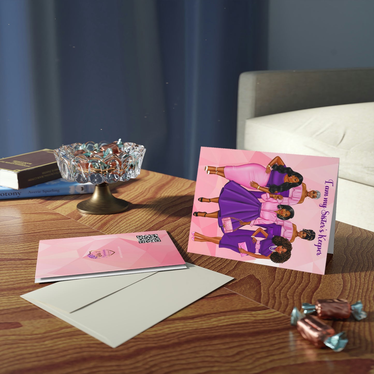 Greeting cards ~ Pink (8 pcs)