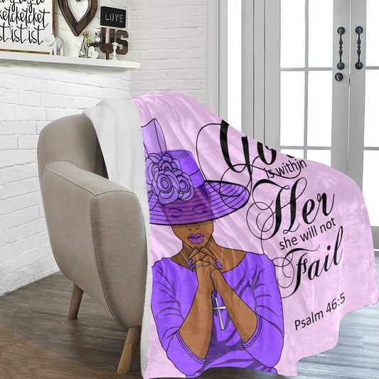 Fleece ~Psalms 46:5 Ultra Soft Blanket (Purple)