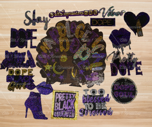 Camouflage Patch Jacket ~ Unapologetically Dope (Purple)