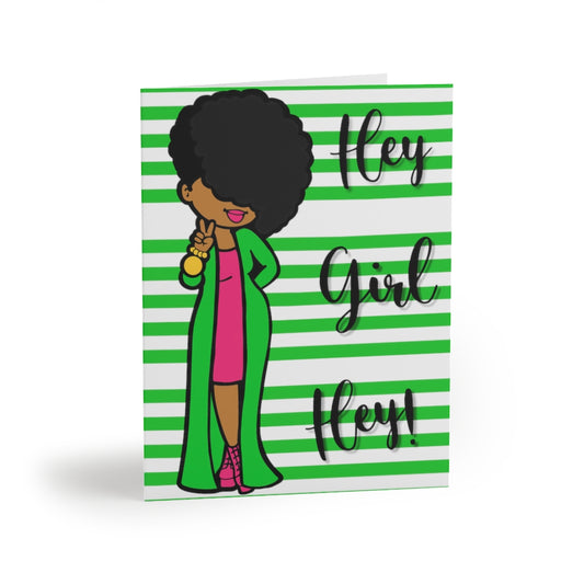 Hey Girl (Green) Greeting cards (8, 16, 24 pcs)