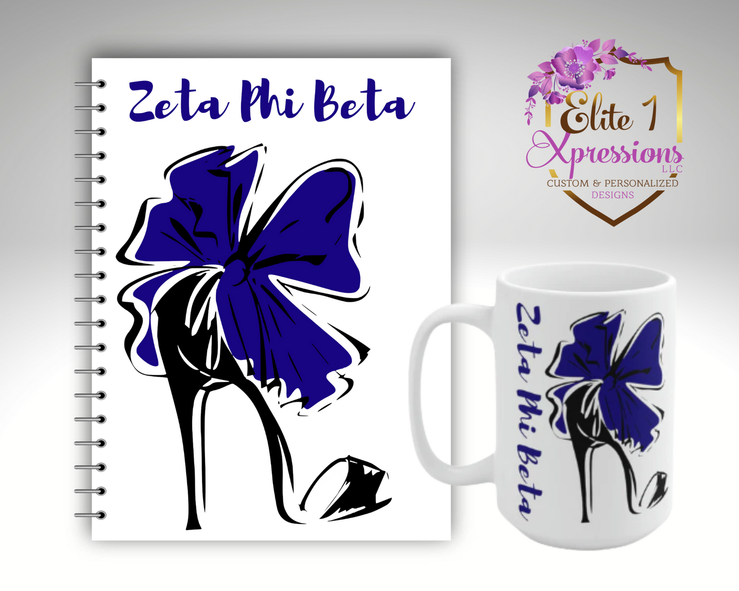 Zeta Phi Beta "High Heel" Spiral Notebook & Coffee Mug Set