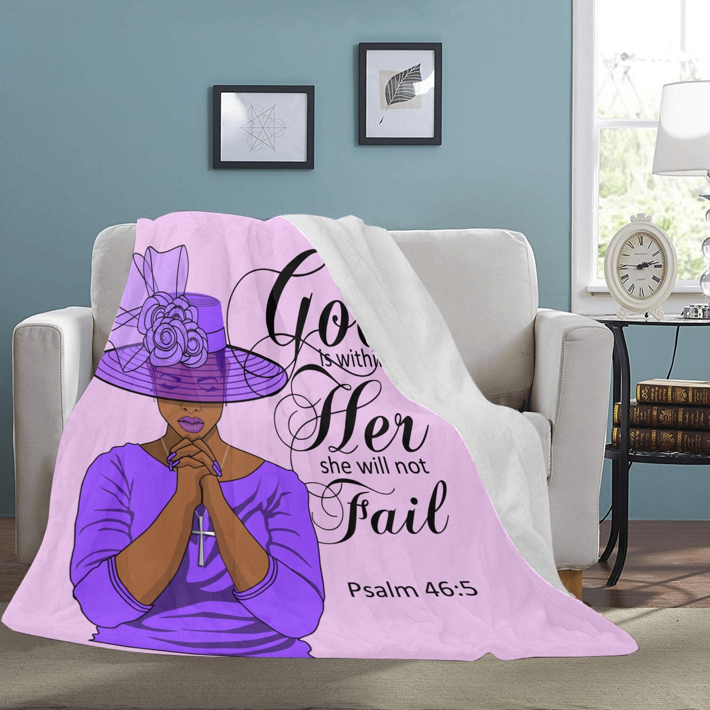 Fleece ~Psalms 46:5 Ultra Soft Blanket (Purple)