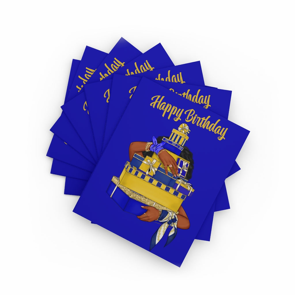 Happy Birthday (Blue & Yellow) Greeting cards (8,16, 24 pcs)