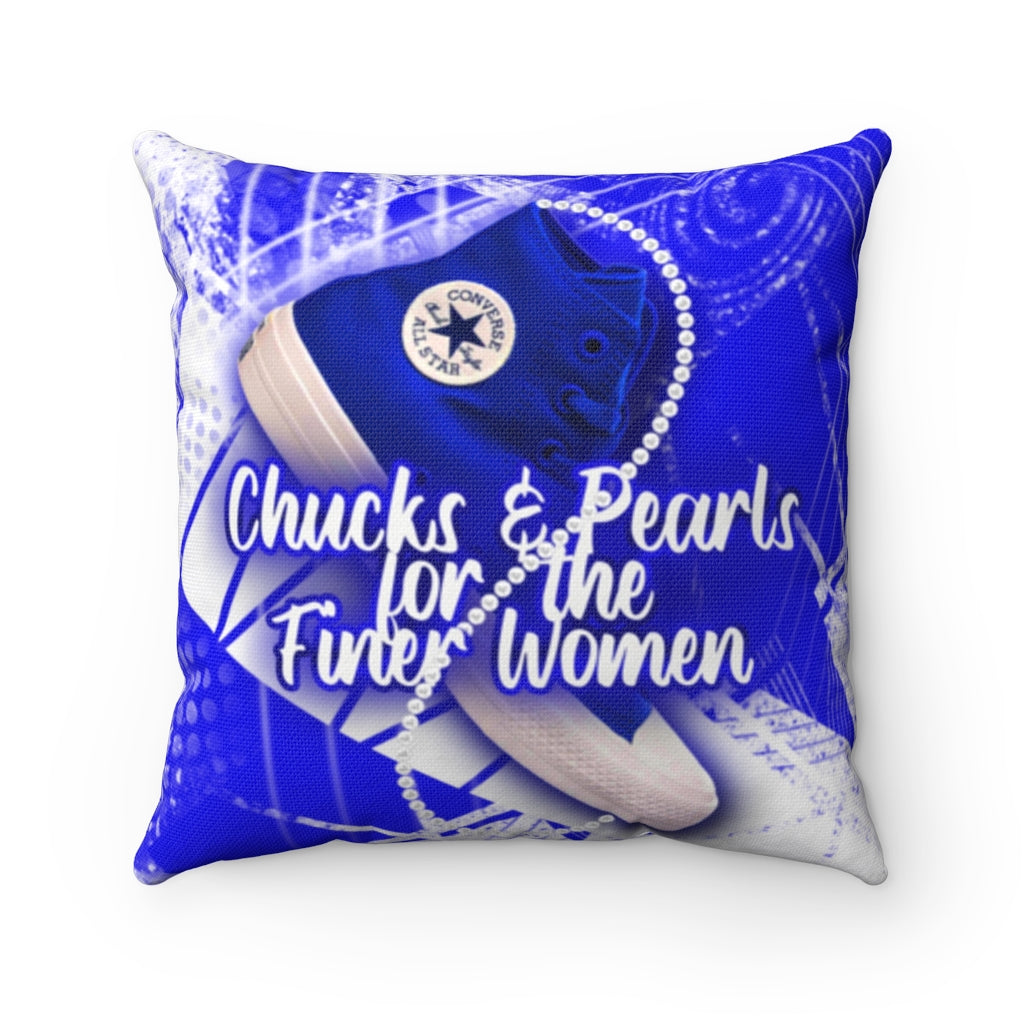 Finer Chucks & Pearls Polyester Square Pillow