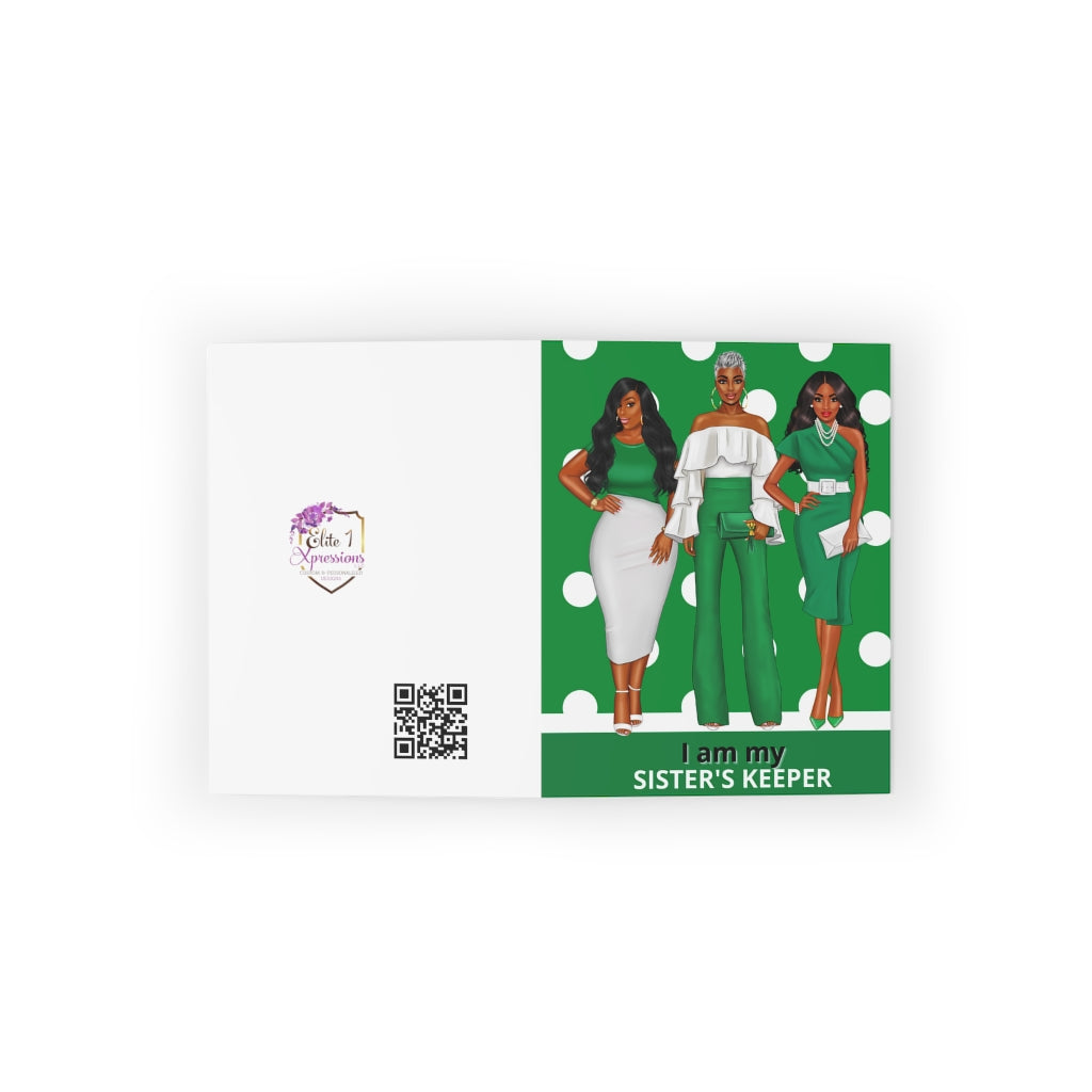 Sister's Keeper (Green) Greeting cards (8, 16, 24 pcs)