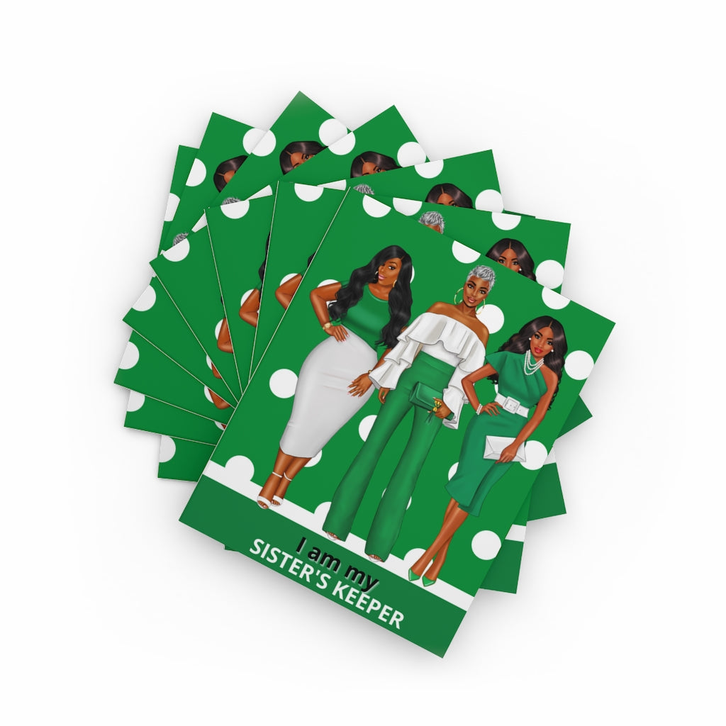 Sister's Keeper (Green) Greeting cards (8, 16, 24 pcs)