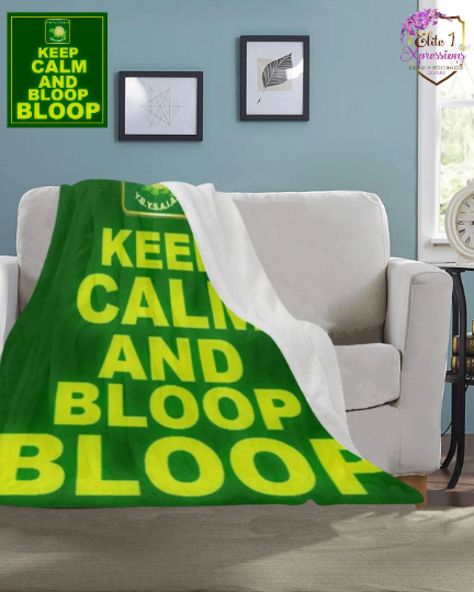 Turtle (ATF) "Keep Calm & Bloop Bloop" Fleece Blanket