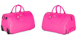 Tote&Carry - Pink Apollo 2 Crocodile Skin Luggage Set, 2 Piece Luggage Set Travel Duffle Bag